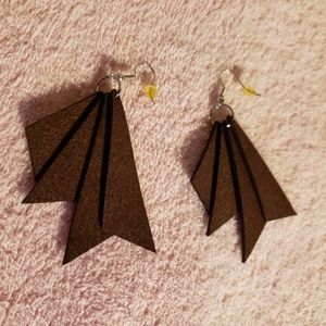 Brown Leather Earrings